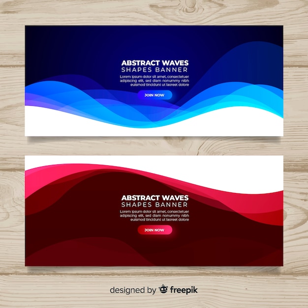 Abstract wave banners