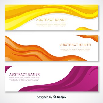 Abstract wave banners