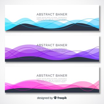 Abstract wave banners