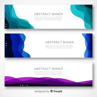 Abstract wave banners