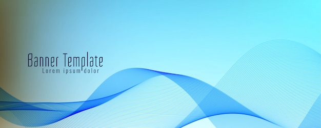 Abstract wave blue banner vector design