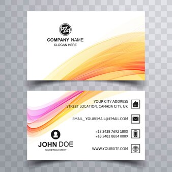 Abstract wave business card background