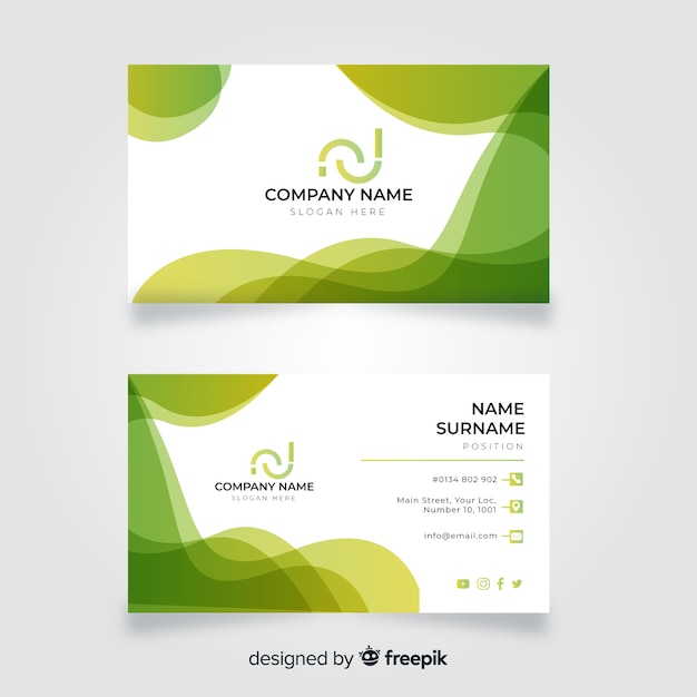 Free vector abstract wave business card template