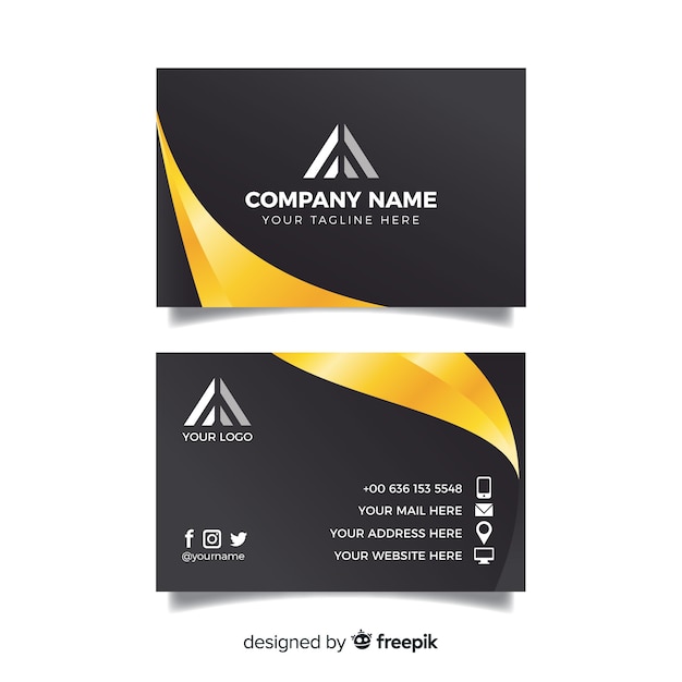 Abstract wave business card template