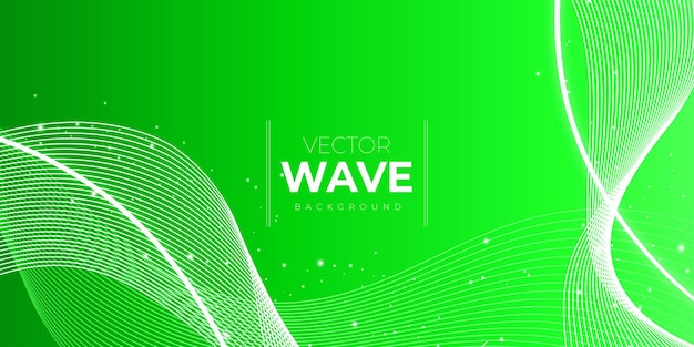 Abstract wave effect green background multipurpose design banner