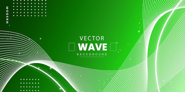 Banner di design multiuso con sfondo verde effetto onda astratto