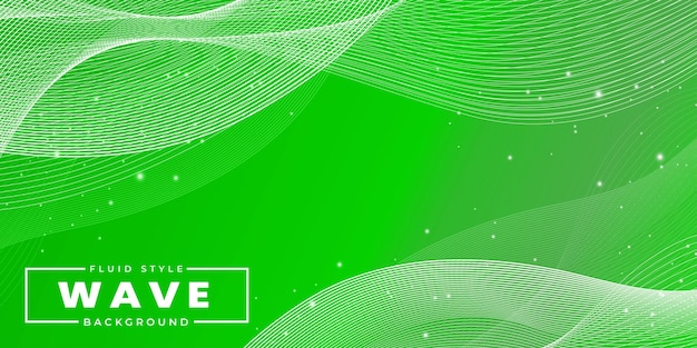 Banner di design multiuso con sfondo colorato verde effetto onda astratta