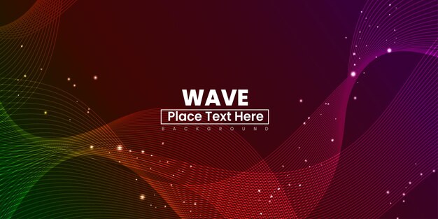 Abstract Wave Effect Green Maroon Purple Colourful Background Multipurpose Design Banner