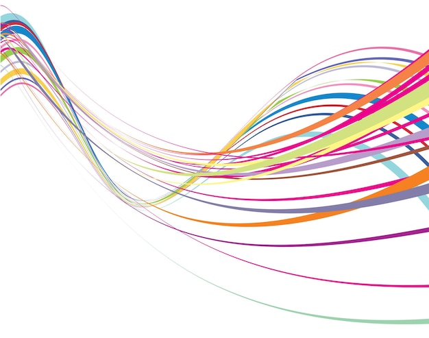 無料ベクター 抽象的な波線背景構成ベクトル図