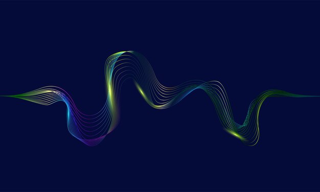 抽象的な波線ダイナミックに流れるカラフルな光
