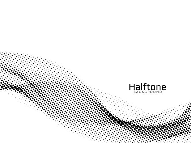 Abstract wave style halftone background vector
