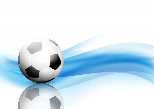 Абстрактный фон волны с футболом / футбольный мяч