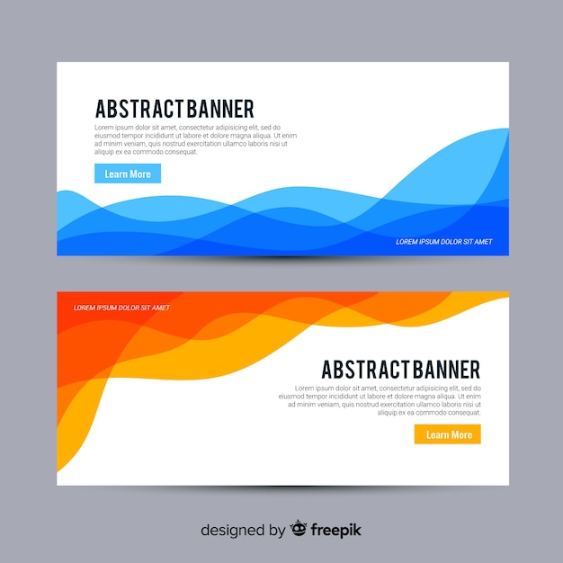 Abstract waves banner set