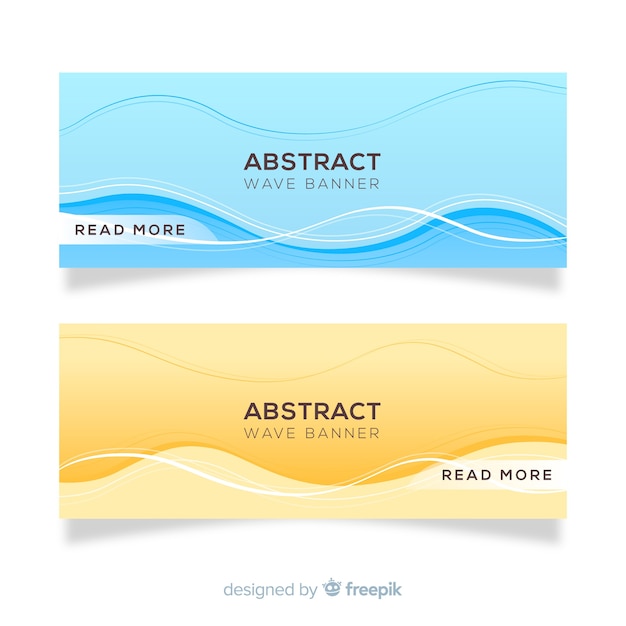 Free vector abstract waves banner set