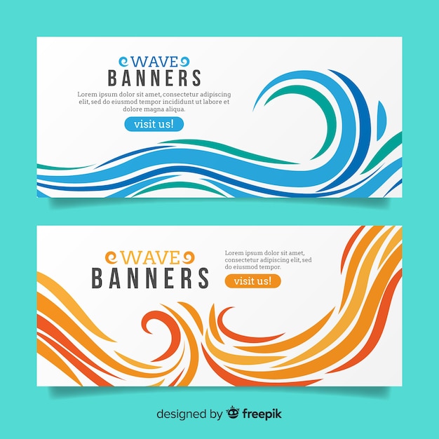 Free vector abstract waves banners