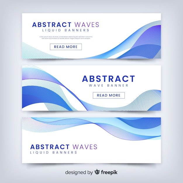 Free vector abstract waves banners