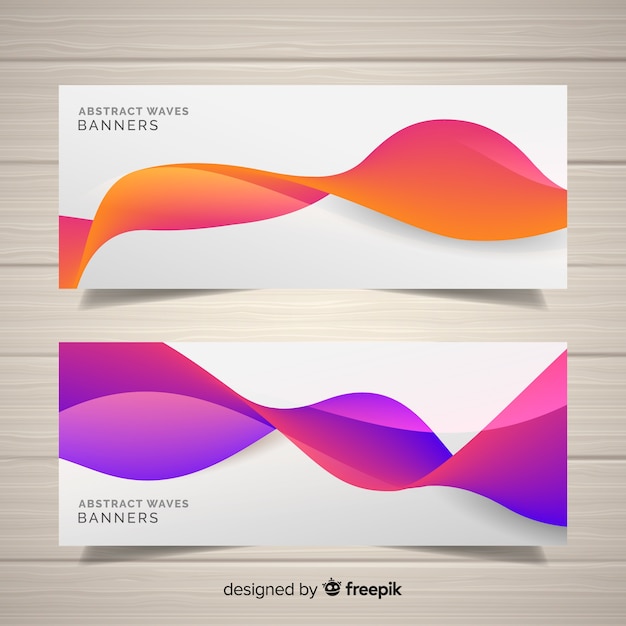 Abstract waves banners