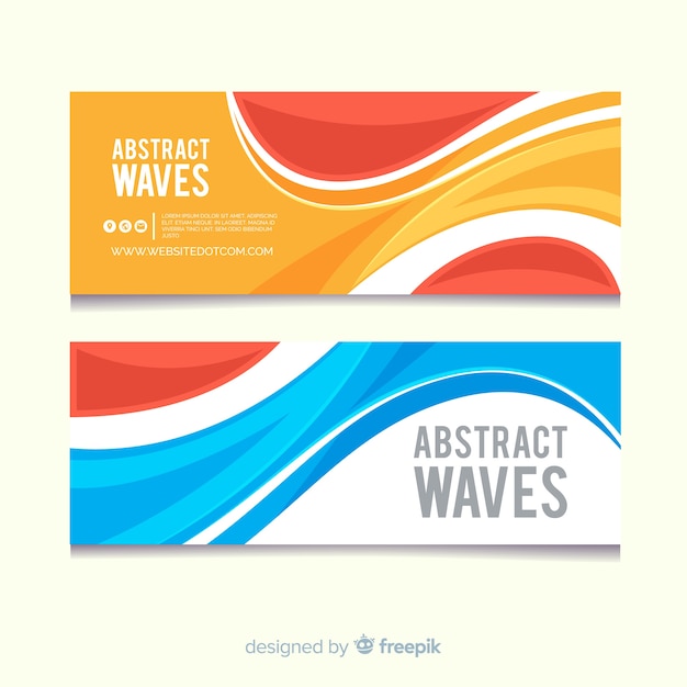 Free vector abstract waves banners