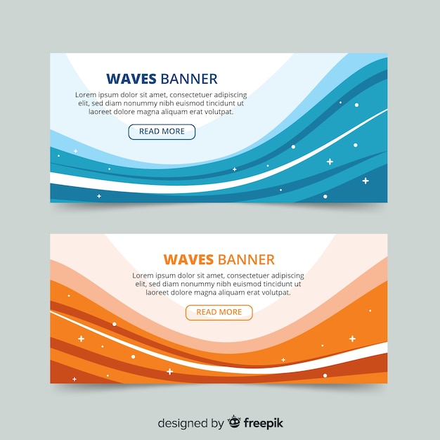 Abstract waves banners