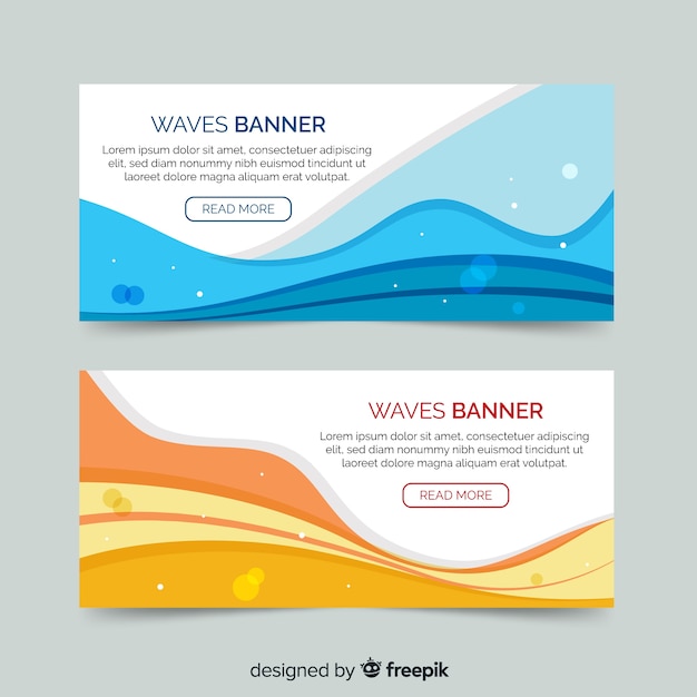 Abstract waves banners