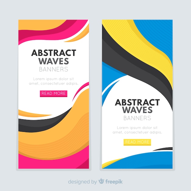 Abstract waves banners