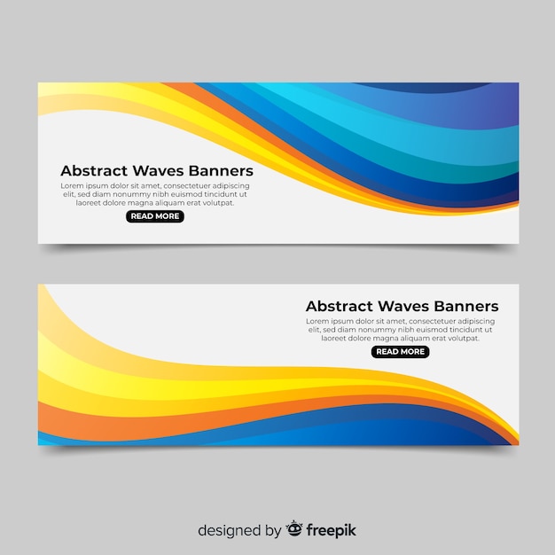 Abstract waves banners