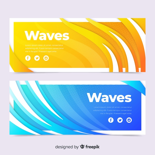 Free vector abstract waves banners