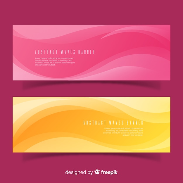 Abstract waves banners