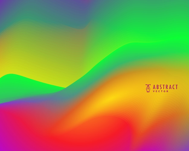 Abstract wavy background in rainbow colors