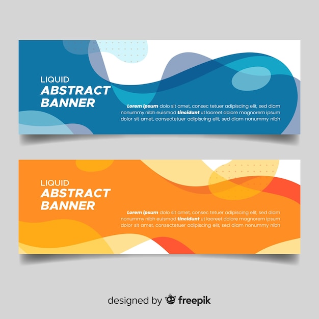 Free vector abstract wavy banner collection