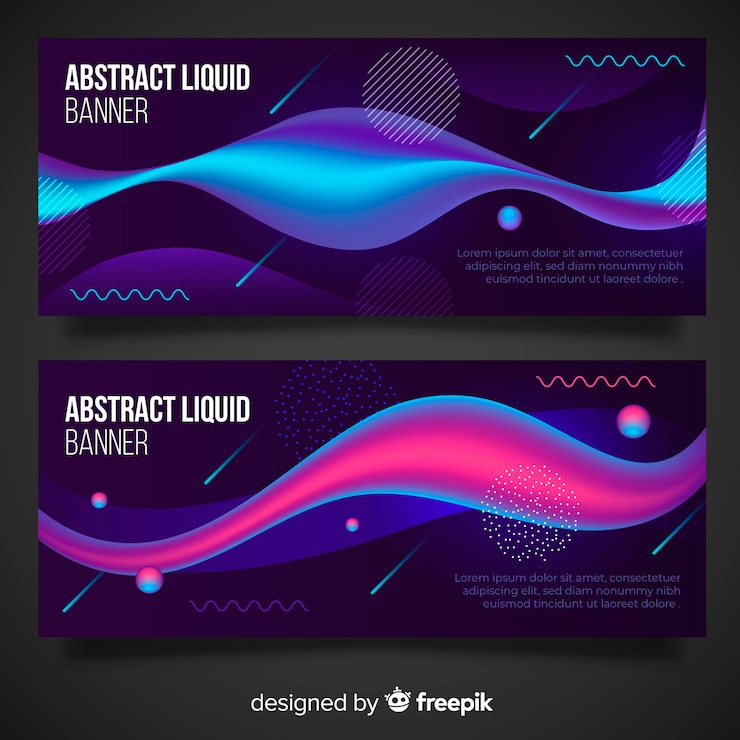 Free Vector abstract wavy banner collection
