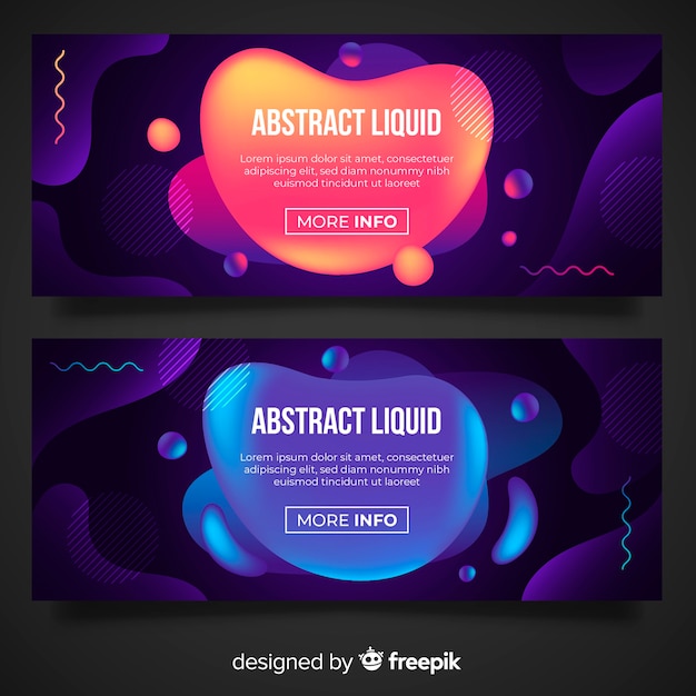 Free vector abstract wavy banner collection