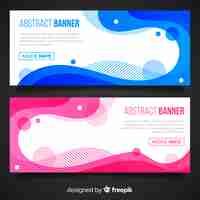 Free vector abstract wavy banner collection