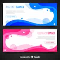 Free vector abstract wavy banner collection