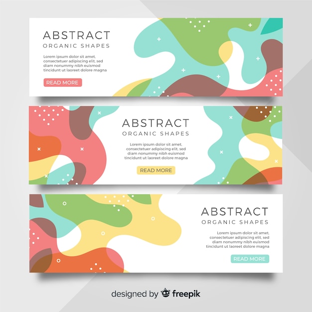 Abstract wavy banner collection