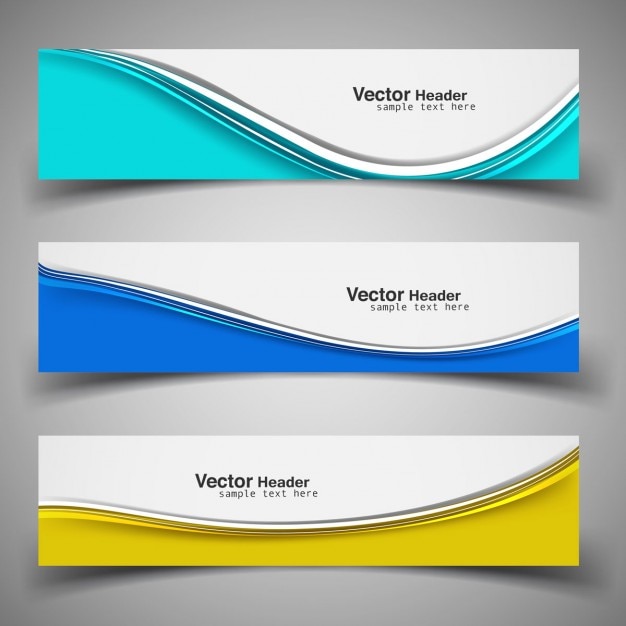 Abstract wavy banners collection