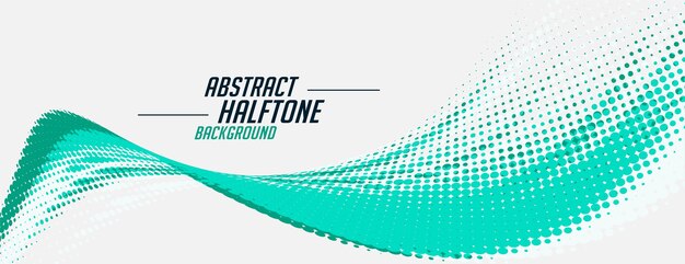 Abstract wavy blue halftone banner on white background
