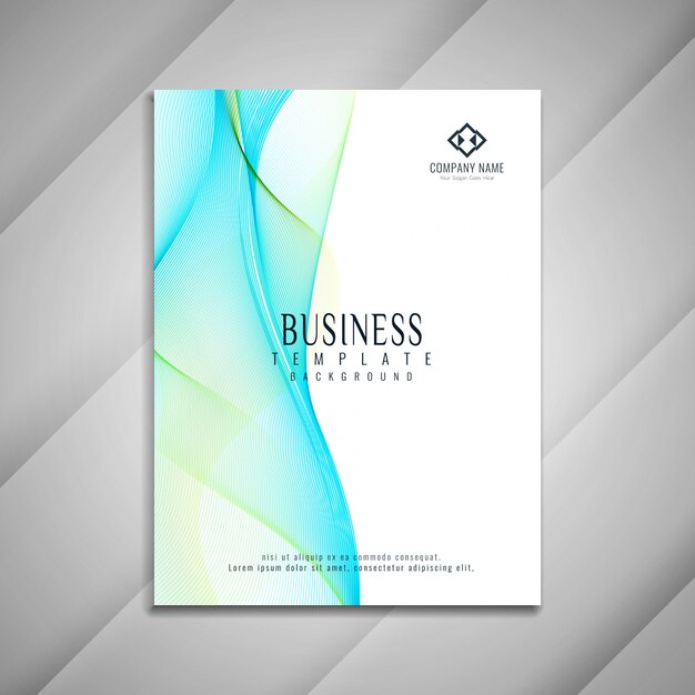 Abstract wavy business brochure template design