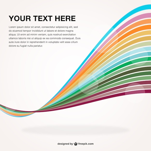 無料ベクター 抽象波状カラフルなラインの背景
