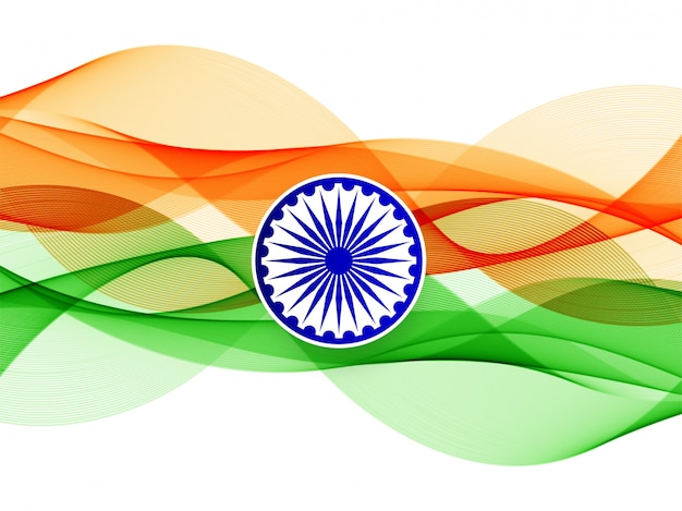 Free vector abstract wavy indian flag background