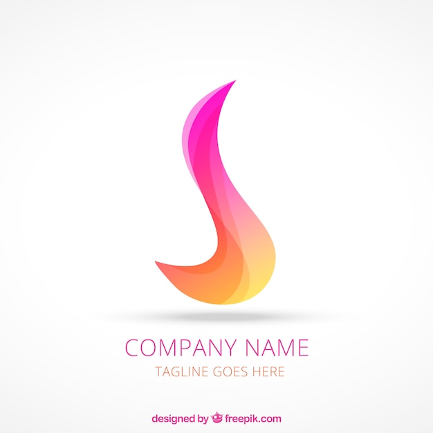 Vettore gratuito abstract wavy logo