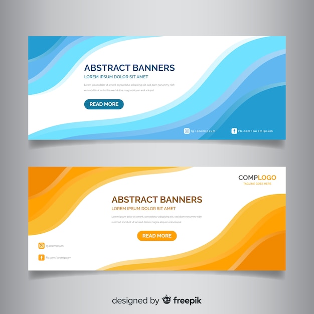 Abstract wavy shapes banner