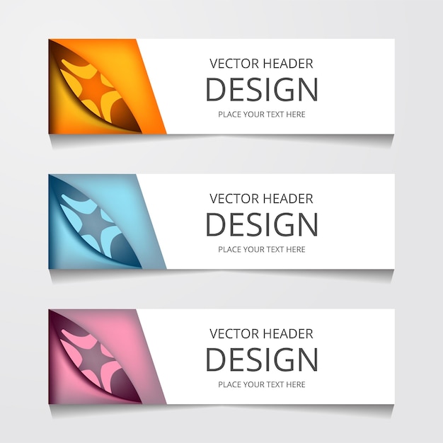 Free Abstract Web Banner Design Background or Header Templates – Vector Templates