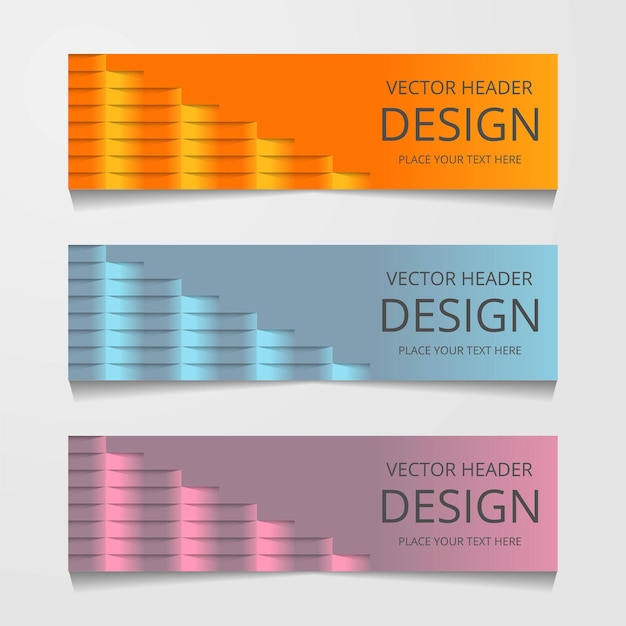 Free vector abstract web banner design background or header templates