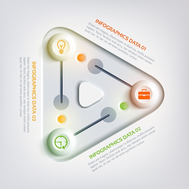Abstract Web Business Infographic: Triangle of Three Steps