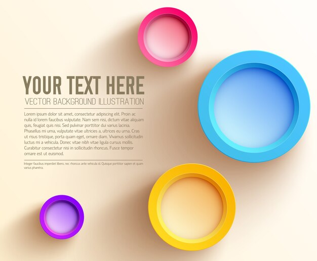 abstract web business template with text and colorful blank circles