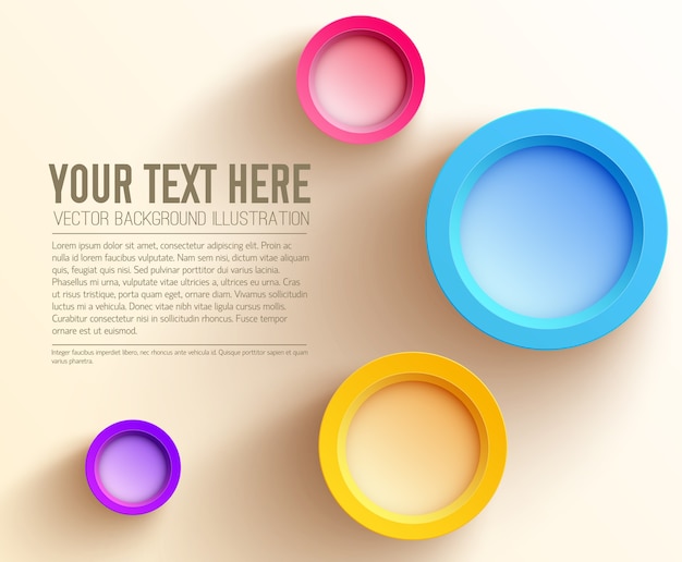 Abstract web business template with text and colorful blank circles
