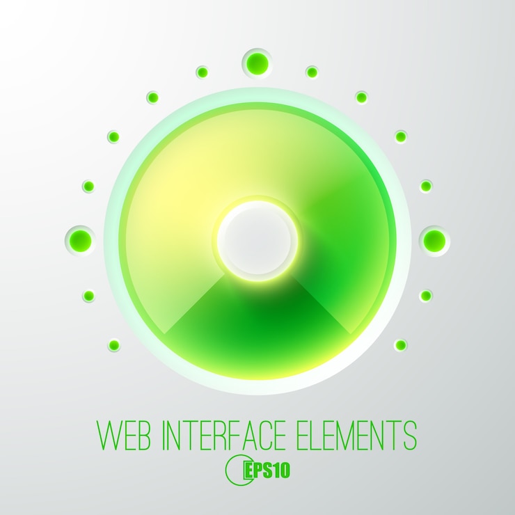 Free Vector abstract web concept with green light volume button