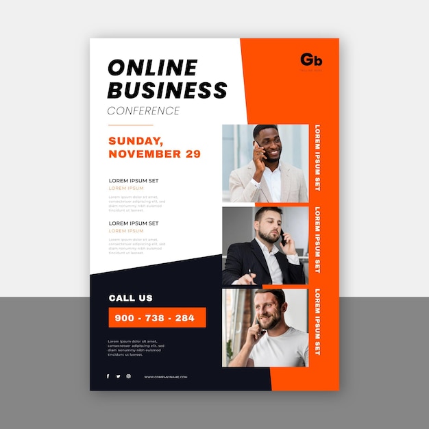 Abstract webinar flyers template