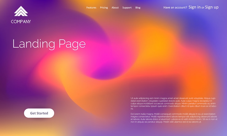 Free Vector abstract website landing page template design 